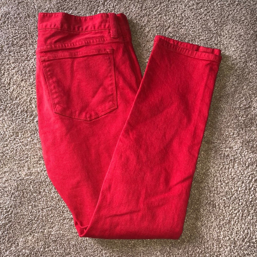 J.Crew Red Toothpick Ankle Skinny Jeans Size 27